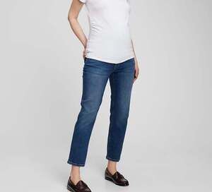 Gap Maternity True Waistband Full Panel Cheeky Straight Jeans 34 18